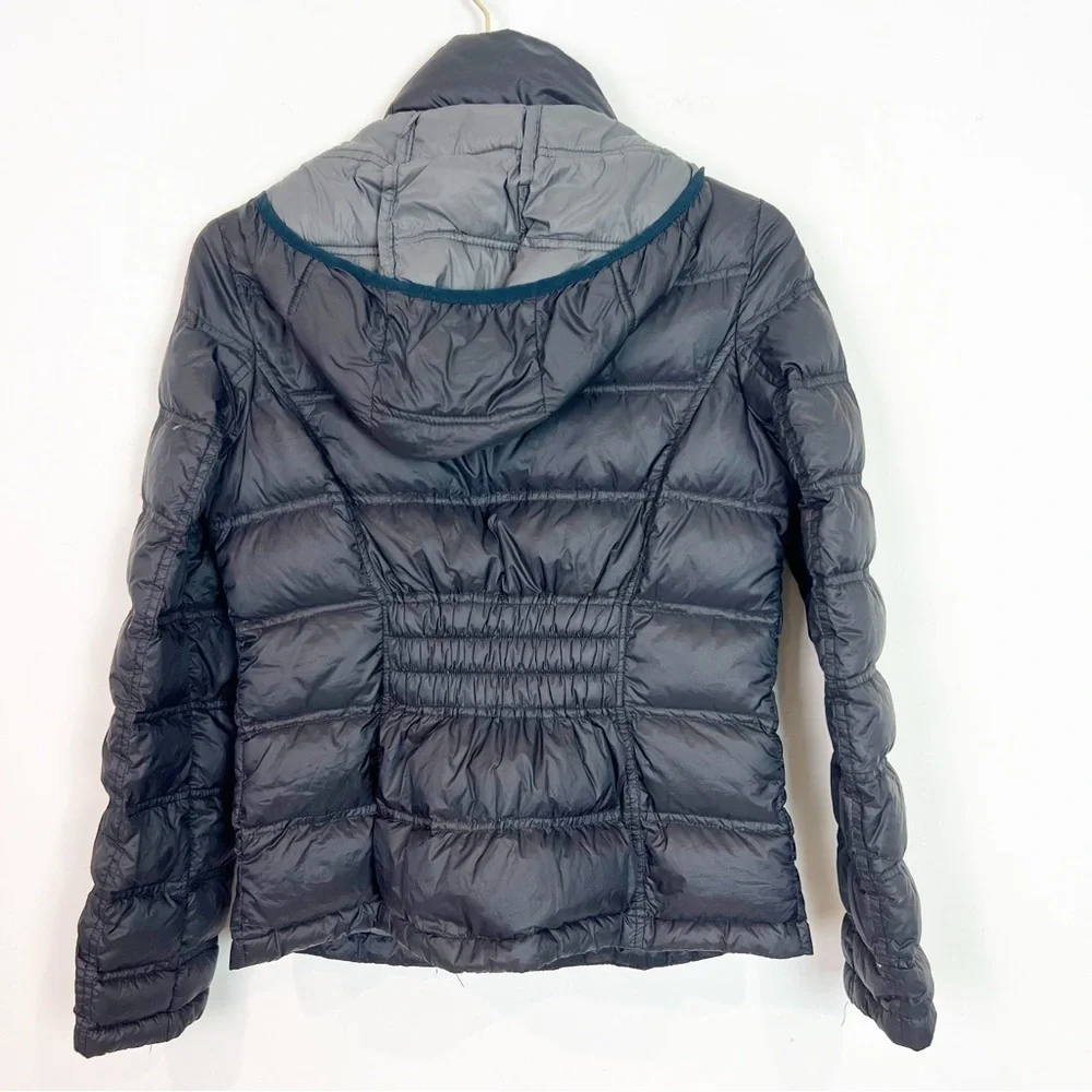 MICHAEL KORS BLACK DOWN FILL REMOVABLE HOOD PUFFER JACKET PACKABLE WOMENS SMALL